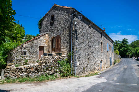 La Couvertoirade pretty medieval village perched in Aveyron.のeditorial素材