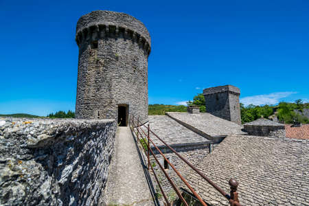 La Couvertoirade pretty medieval village perched in Aveyron.の写真素材