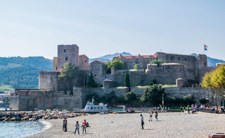 Collioure seaside village on the vermeille coast, in Occitania.