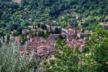 L'ArgentiÃ¨re village in ArdÃ¨che in France.