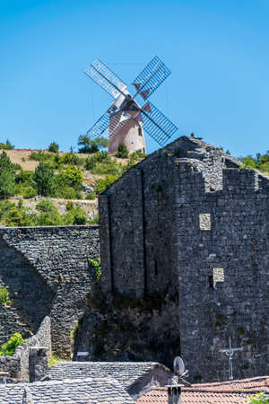 La Couvertoirade pretty medieval village perched in Aveyron.のeditorial素材