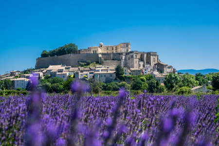 Grignan, medieval village of Drme in Auvergne-RhÃ´ne-Alpes, France,のeditorial素材