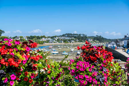 Le Conquet, coastal town in FinistÃ¨re in Brittany, France.の写真素材