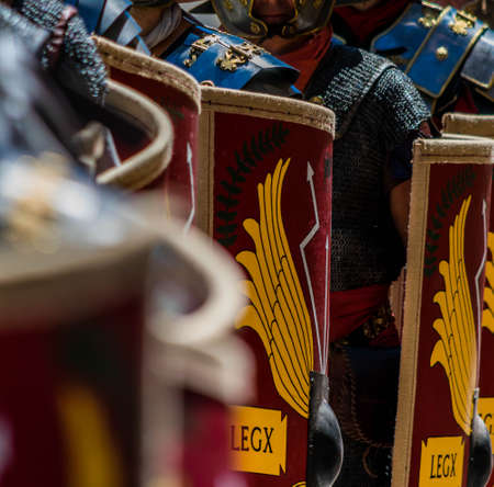 historical reconstruction of Roman games in the arena.の写真素材