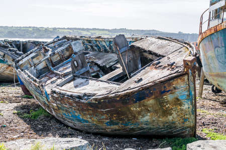 Boat cemetery in Brittany.の写真素材