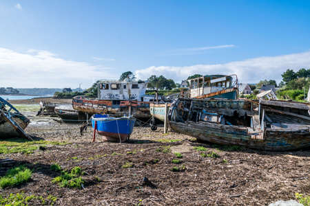 Boat cemetery in Brittany.の写真素材