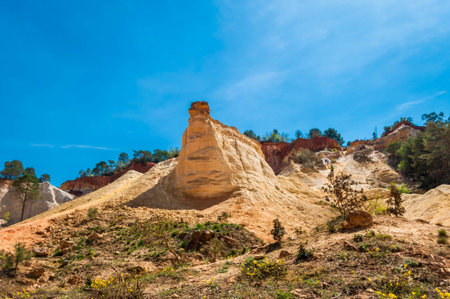The ocher trail, Luberon, Vaucluse, France.