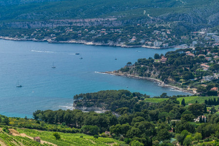 Port of Cassis old town, Provence, Franceの写真素材