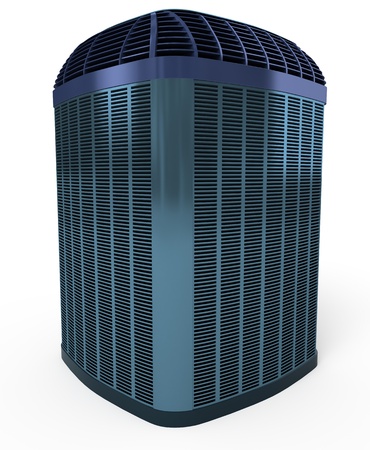 High efficiency modern horizontal AC-heater unit, 3d render isolated on white High efficiency modern horizontal AC-heater unit, 3d render isolated on white