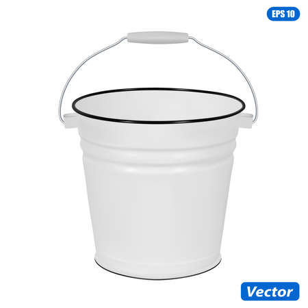 Enamel bucket isolated vector illustrationのイラスト素材