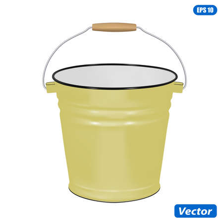 Enamel bucket isolated vector illustrationのイラスト素材