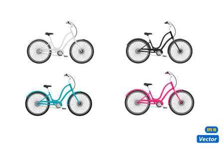 Bike classic isolated on white background vector illustration photorealism
