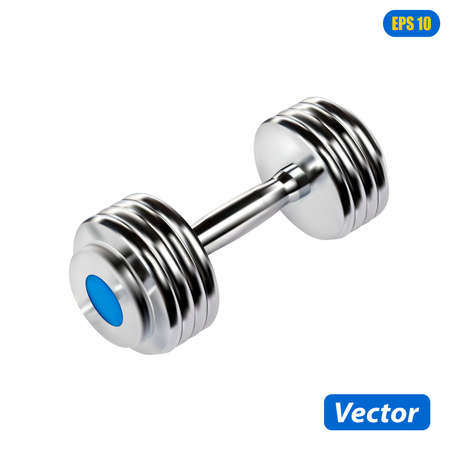 dumbbells isolated on white background photo-realistic vector illustrationのイラスト素材