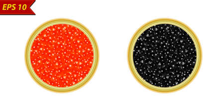 Caviar in a jar vector illustration isolated on white backgroundのイラスト素材