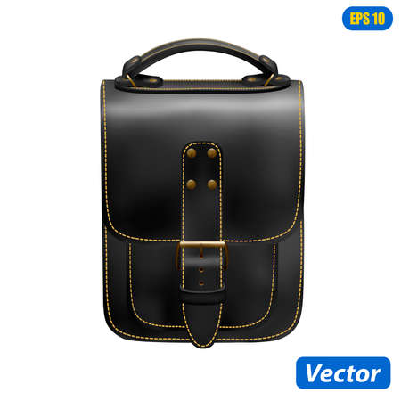 photorealistic handbag isolated on white background vector illustrationのイラスト素材