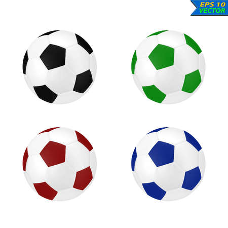 Realistic soccer ball.The ball is isolated on white background.Vector illustration.のイラスト素材