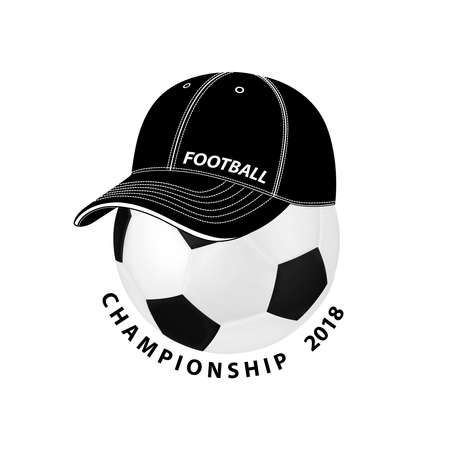 The logo of the football championship 2018.Football tournament.Vector illustration isolated on white background.のイラスト素材