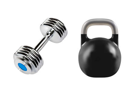 Dumbbell and kettle bell Vector illustration.のイラスト素材