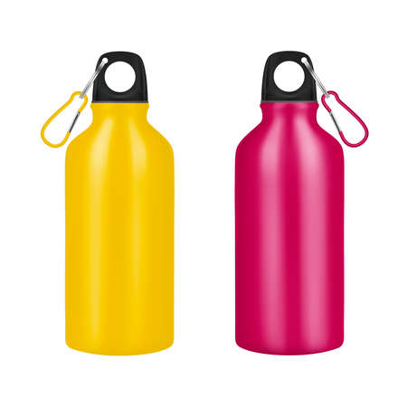 Bottle for drinking metal on a white background. Vector illustration.のイラスト素材