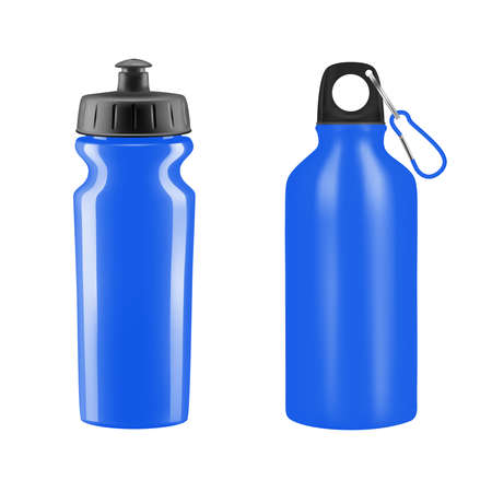 Sports water bottles on white background.Vector illustration.のイラスト素材