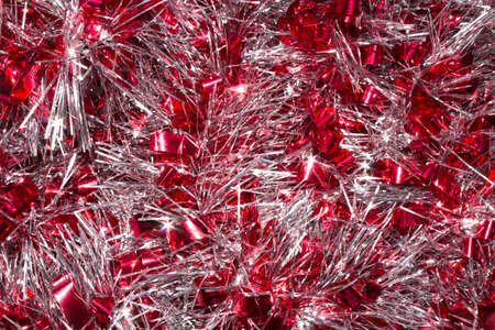 Christmas background.New year's rain. Bright christmas decorationsの写真素材