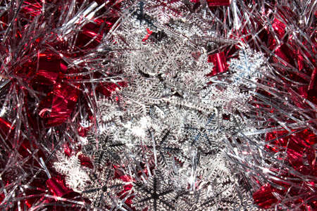 Christmas background.New year's rain. Bright christmas decorationsの写真素材