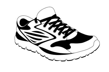 Sports sneakers in vector on white background.のイラスト素材