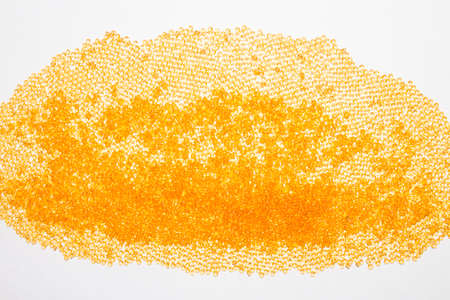 Background of yellow amber beads.の写真素材