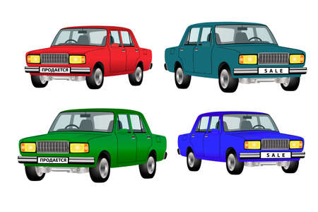 Russian car in vector on white background.のイラスト素材