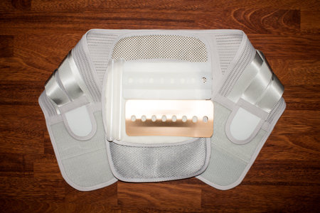 Elastic medical waist corset for lower back.