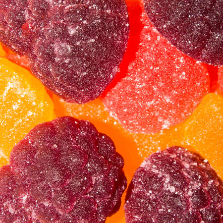 Fruit marmalade assorted. Fruit marmalade background.の写真素材
