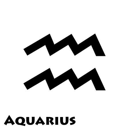 Logo of the zodiac sign Aquarius in a vector on a white background.のイラスト素材