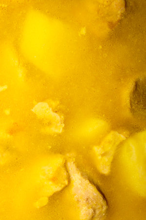 Stewed potatoes with meat.Background of stewed potatoes.