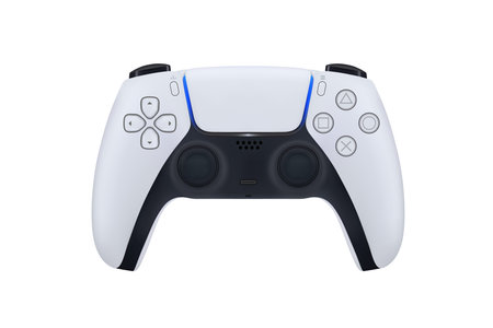 Game controller in vector.Joystick vector illustration.Gamepad for game console.The joystick for the...