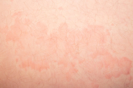Skin disease urticaria.Skin red spots and itching.