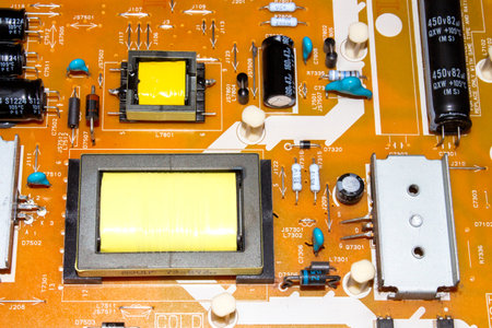 Circuit board.Electrical chip.Chip of the power supply unit for a liquid crystal TV.