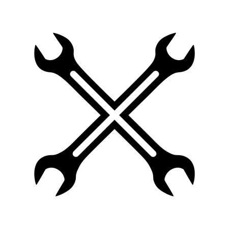 The symbol of the spanners is cross in a vector.のイラスト素材