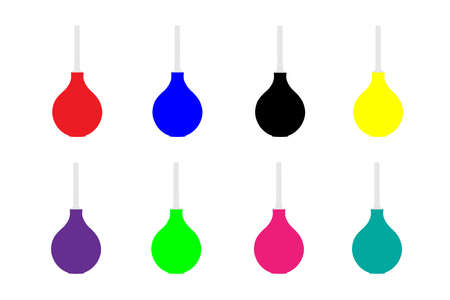 Medical enema in the assortment in the vector.Icons of medical enemas vector illustration.のイラスト素材