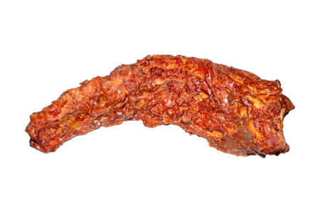 Smoked pork rib isolated on a white background top view.の写真素材