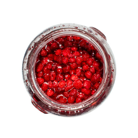 Strawberry is a forest berry.Strawberries in sugar.Ripe strawberries background.Wild strawberries...