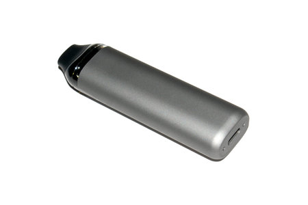 Electronic cigarette in a vector on a white background.Reusable electronic cigarette.Vaporizer with...
