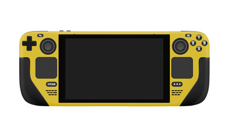 STEAM DECK game console in vector on a white background.Portable STEAM DECK game console in vector.STEAM DECK is a new generation game console.のイラスト素材