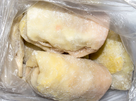 Stuffed cabbage rolls are frozen semi-finished products. Cabbage rolls with minced meat and rice. Cabbage leaf with minced meat. Cabbage rolls background.の写真素材