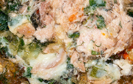 Russian homemade meat jelly.Hearty cold jelly.Aspic meat.Jelly meat background.Jelly-like meat...