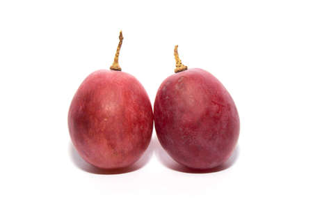 Red grape isolated on a white backgroundの写真素材