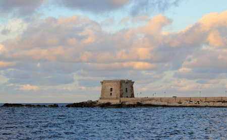 Sunset on the Ligny Tower - Trapaniの写真素材