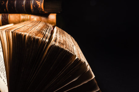 Old books in black