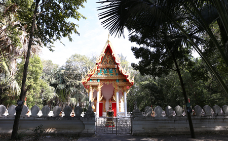 Main hall at Manee Kwan Chai temple in Saraburi, Thailandの写真素材