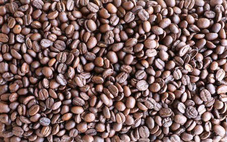 Close up - Roasted coffee bean in natural light, can be used as a backgroundの写真素材