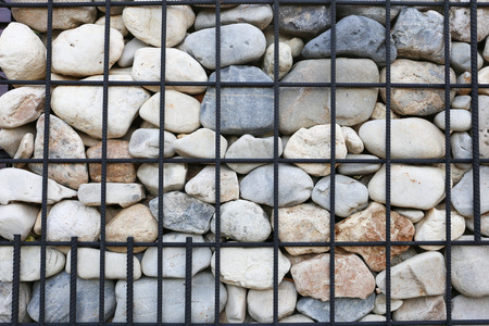Background, Granite retaining wall reinforced with steel gridの写真素材
